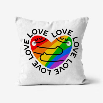 Magimó Pride & Love Square White Cushion Double Sided