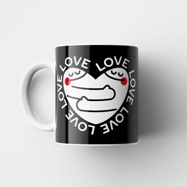 Magimó White Love Ceramic Black Mug Left Handle