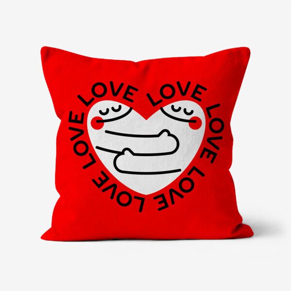 Magimó White Love Square Red Cushion Double Sided